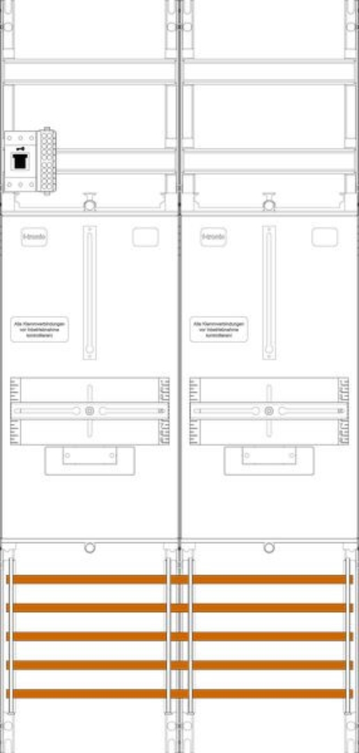 1St. F-Tronic Z1BR1B-HSS Zählerfeld Z1BR1B-HSS,H=1050mm, 2-feldrig, 1-3.HZ,1 HSS, 1 TRE 7141402