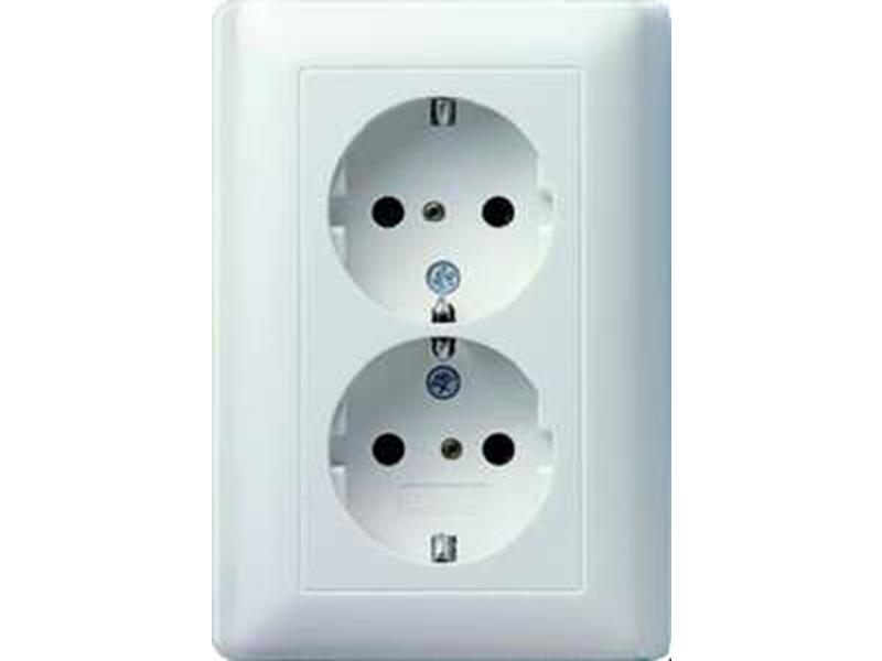 1St. Gira 078303 Steckdose, weiß, Unterputz UP, 2 Fach, IP20