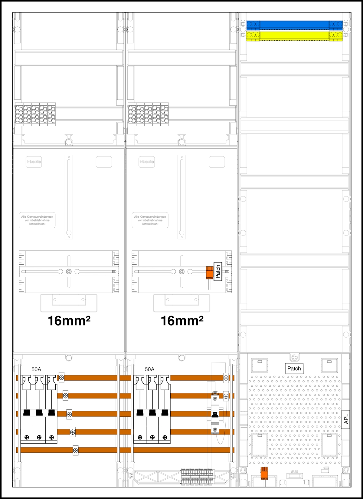 1St. F-Tronic 3HZ732APZ50B10-16 3HZ732APZ50B10-16, 2 ZP 16mm², 1 VAPZ inkl. APL, SLS 50A, SPVGB10, 2 PPV, 1 PL150 7190622