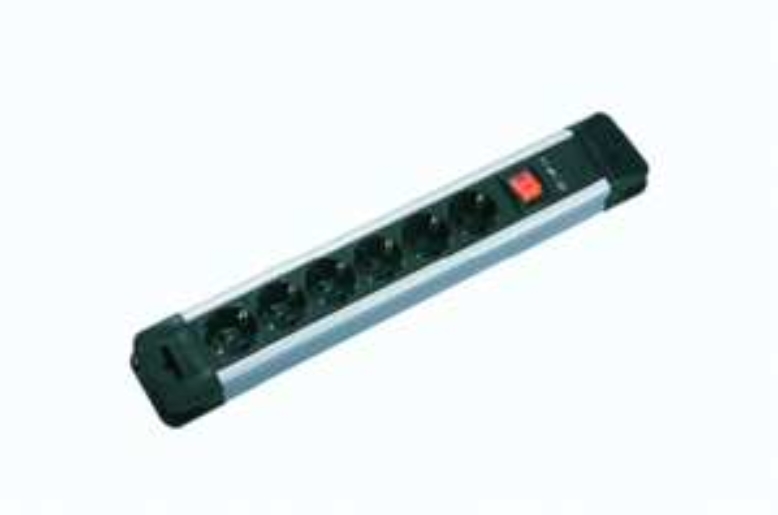 2m Bachmann 330.101 Steckdosenleiste mit Schalter 6 für 16A