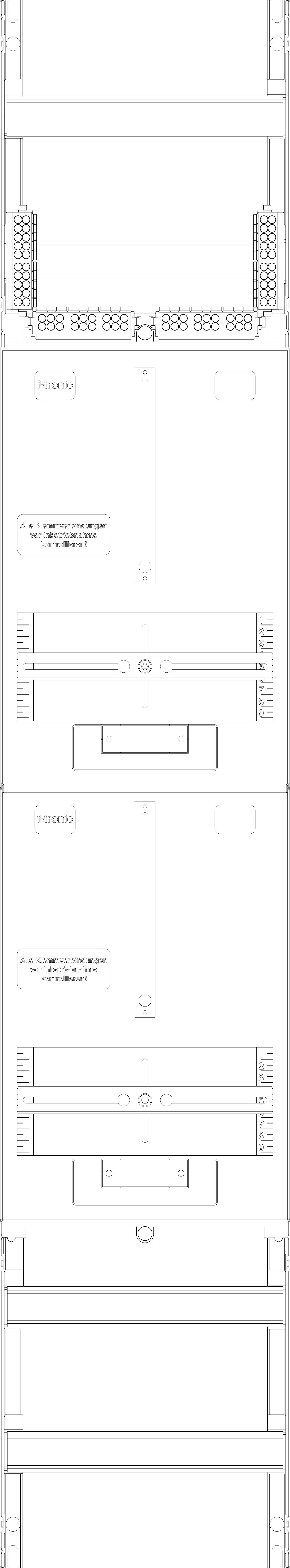 1St. F-Tronic ZH6 Zählerfeld ZH6, 1-feldrig, H=1350mm, 2-3.HZ, 2 Hutsch., im NAR 7143308
