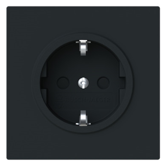 1St. Busch-Jaeger 20 EUCB-45M SCHUKO® Steckdose Safety+ schwarz matt Busch-art linear® schwarz matt 2CKA002013A5492