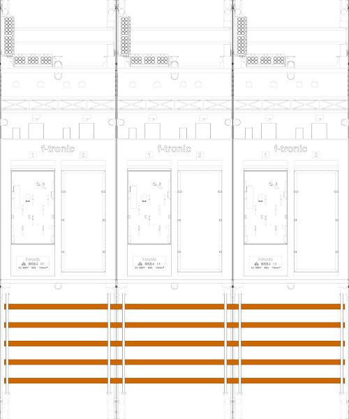 1St. F-Tronic ER35 Zählerfeld ER35, 3-feldrig, H=900mm, 3-eHZ, 3 Res. 7140143