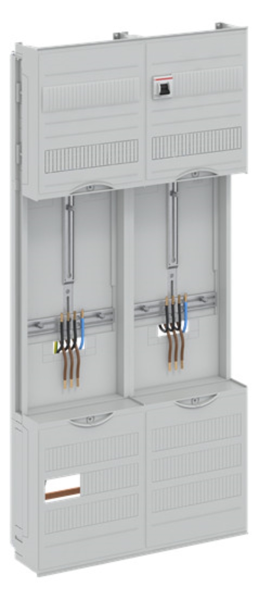 1St. Striebel & John DF27A2XBM Zählerfeld 7RE 2ZM vorverd. mit Zählerkreuz 16qmm lichtgrau 2CPX054181R9999