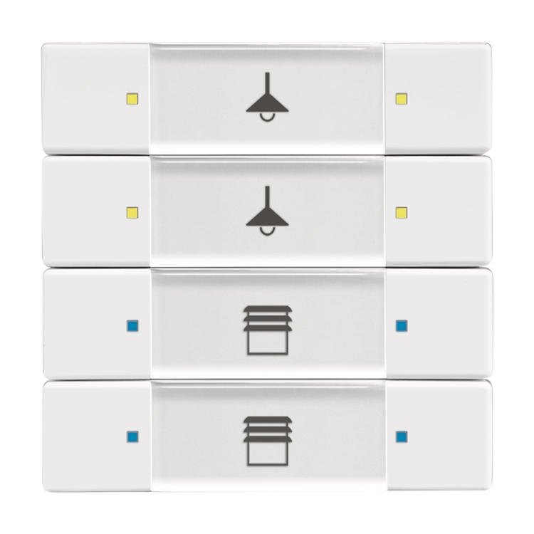 1St. Busch-Jaeger 6127/02-84 Bedienelement, 4/8-fach, Multifunktion/Farbkonzept Busch-Installationsbus KNX studioweiß...