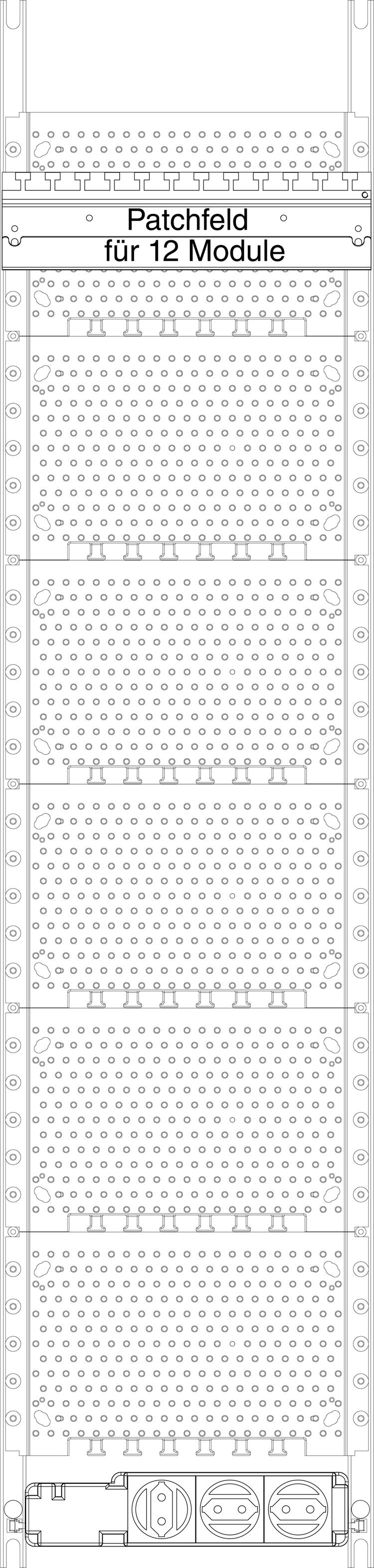 1St. F-Tronic KX7-MP1 Multimediafeld KX7-MP1, 1-feldrig, H=1050mm,STECKD3K, PATCH12,6x RJ45, 10x KKL, GK45 7141680