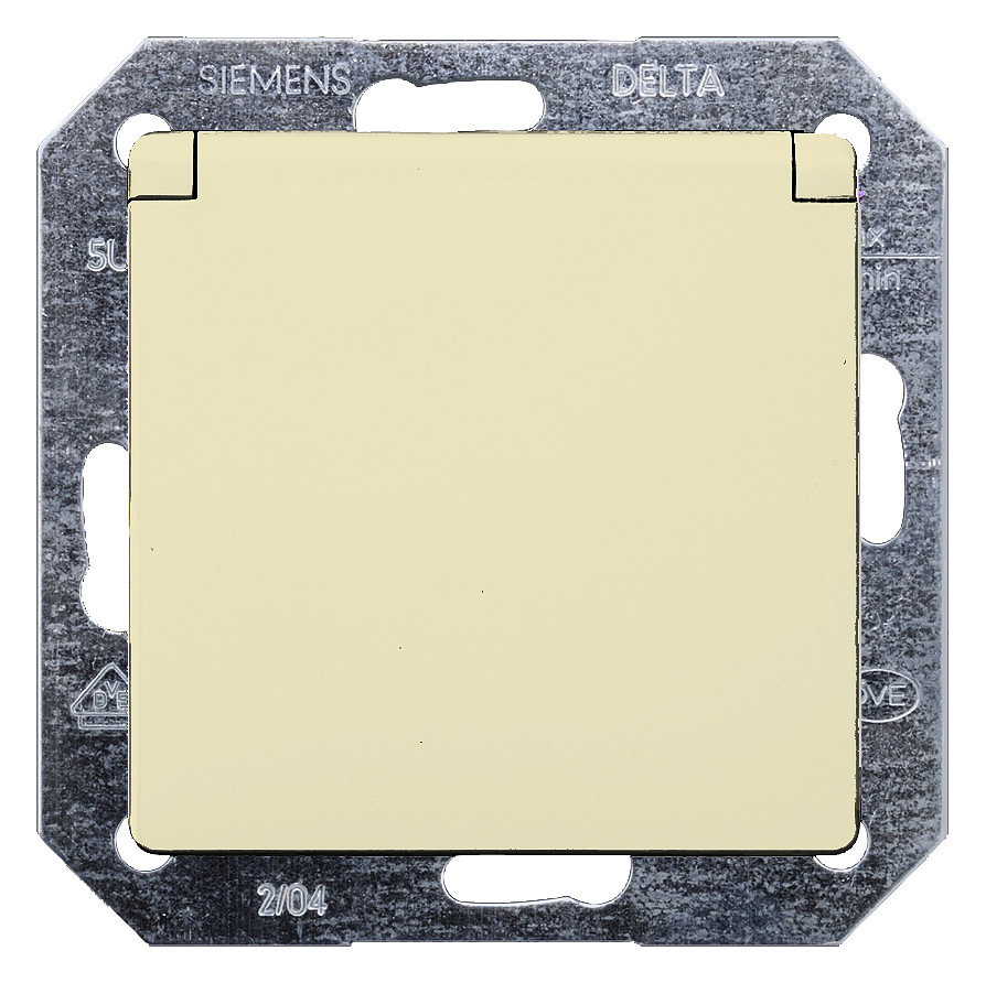 1St. Siemens 5UB1907 DELTA i-system SCHUKO mit Klappdeckel 55x55mm 10/16A 250V elektroweiß