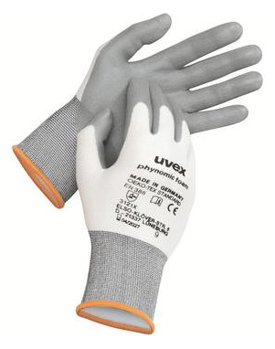 1St. Uvex 60050 Schutzhandschuh EN 388, weiss/grau Gr. 11