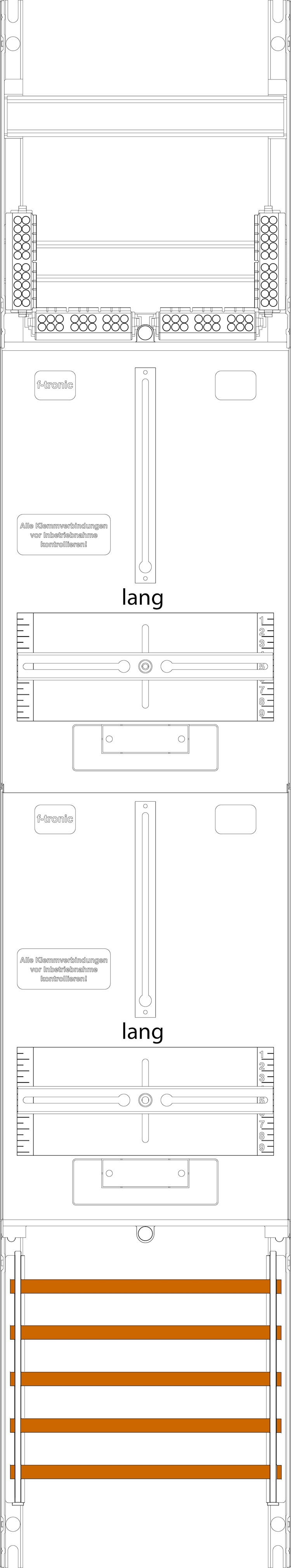 1St. F-Tronic Z16L Zählerfeld Z16L, 1-feldrig, H=1350mm, 2-3.HZ lange Kabel 7143307