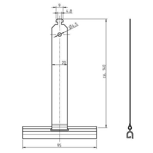 1St. Rademacher 96000018 Befestigungsfeder f. SW40 140mm VK4051