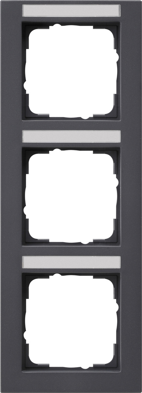 1St. Gira 110323 Rahmen 3fach senkr. mit Beschriftungsfeld E2 Anthrazit