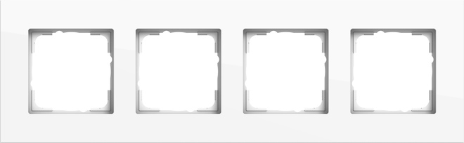 1St. Gira 0214403 Abdeckrahmen 4f Gira Esprit aluminium reinweiß glänzend