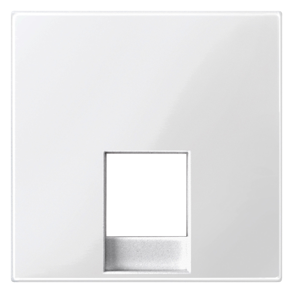 1St. Merten MEG4211-0319 Zentralplatte für Telefonsteckdosen-Einsatz RJ11/RJ12, polarweiß glänzend, System M