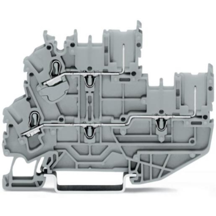 1St. Wago 2022-2201 1-Leiter/1-Pin-Doppelstock-Basisklemme L/L 2,5 mm² grau
