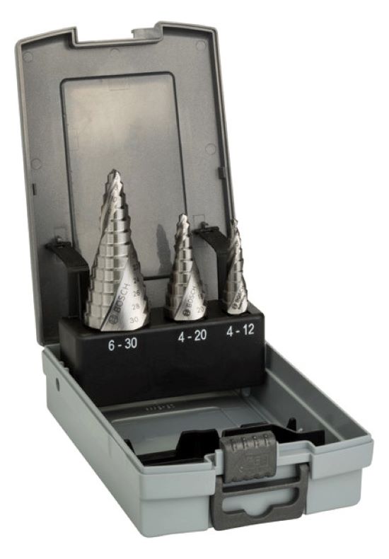 1St. Bosch HSS Set 3 Stufenbohrer  4-12,4-20,6-30mm