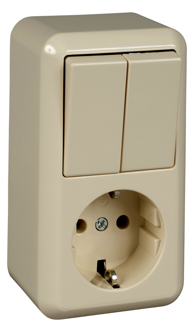 1St. Elso 388500 Serienschalter/Steckdose 10/16A CON Steckklemme perlweiß