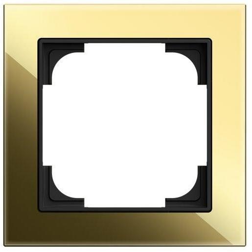 1St. Busch-Jaeger 1721-4013 Rahmen 1-fach Glas schwarz / Gold