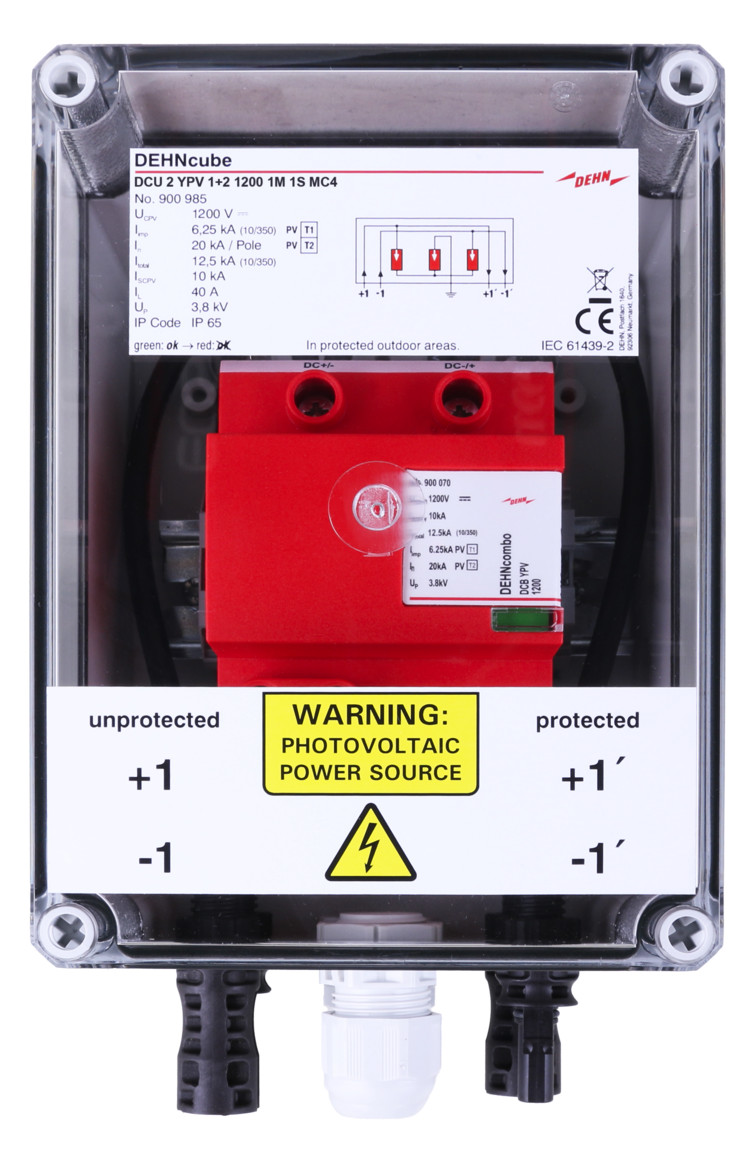 1St. DEHN 900985 GAK Typ 1+2 im Gehaeuse IP65 f PV-Anlage