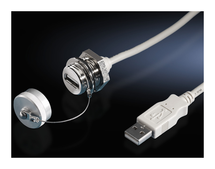 1St. Rittal SZ 2482.700 Schnittstellen-Verlängerung mit Wandanschluss, RJ 45, Bauform A, Länge 2482700