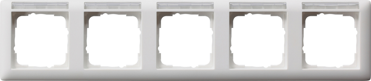 1St. Gira 109527 Abdeckrahmen 5f waager. BSF Standard 55 Reinweiß m