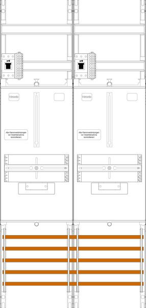 1St. F-Tronic Z21B-HSS Zählerfeld Z21B-HSS, 2-feldrig, H=1050mm, 2-3.HZ, 2 HSS 7141403