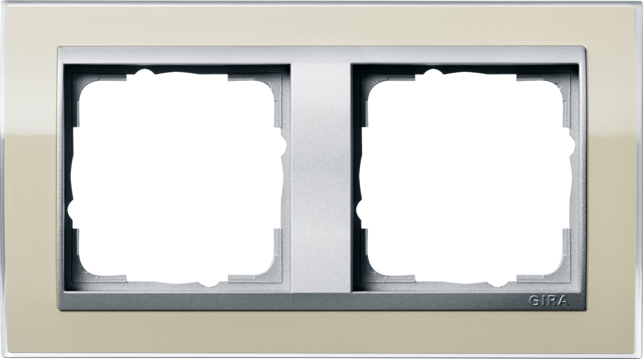 1St. Gira 0212776 Rahmen 2fach für Farbe Alu Gira Event Klar Sa