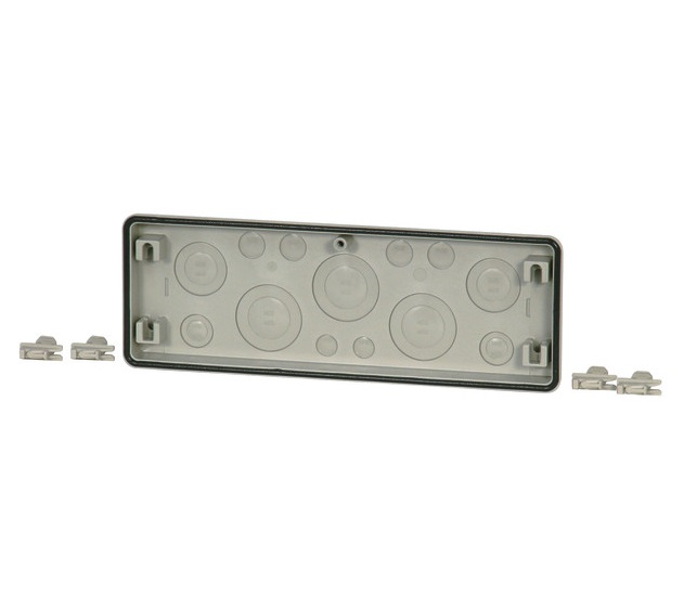 1St. Eaton 021982, FL4-5 Flansch, Vorprägung 2xM16, 4xM20, 2xM25/16, 2xM40/25, 3xM50/32, HxBxT=116x329x23mm