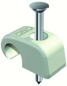 200St. OBO Bettermann 2026/35SP 2228440 Haft-Clip grau für Kabel 7-12mm Nagel 35mm 202635LGRSP