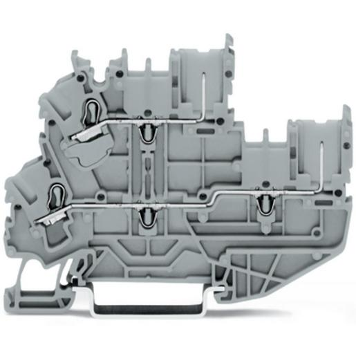 1St. Wago 2022-2201 1-Leiter/1-Pin-Doppelstock-Basisklemme L/L 2,5 mm² grau