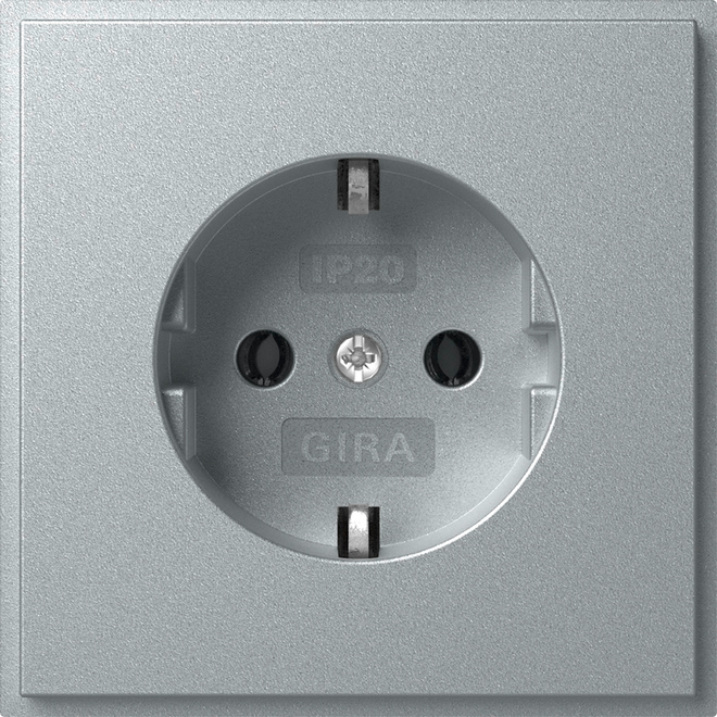 1St. Gira 418865 Steckdose 16A 250V (IP20) TX_44, Aluminium