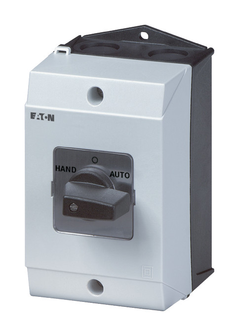 1St. Eaton 215224 T3-4-8902/I2 Umschalter, Kontakte: 8, 32 A, Frontschild: Netz-0-Notstrom, 45 °, ras