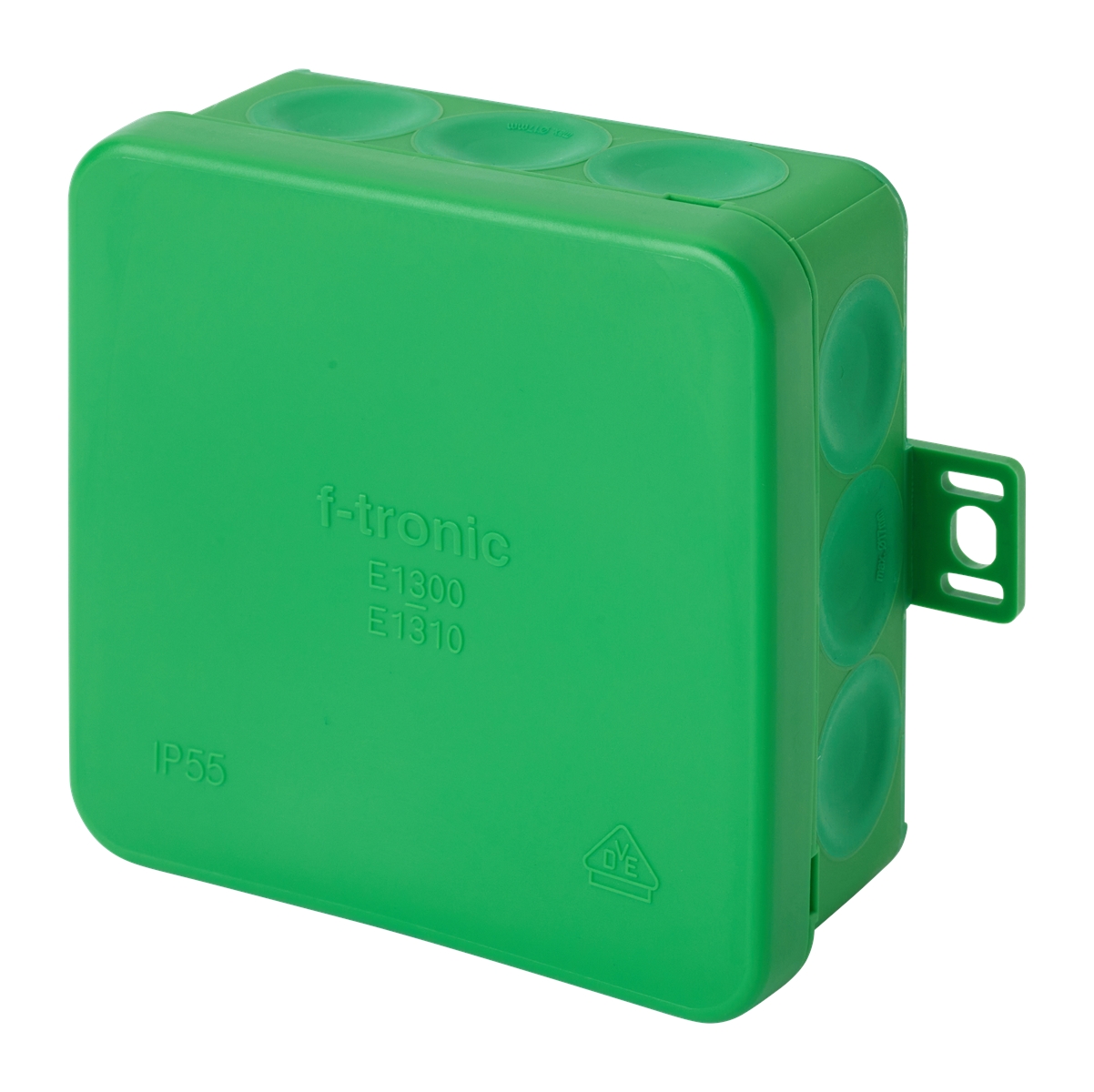 10St. F-Tronic E1300gn FR Abzweigkasten E1300gn, 85x85x37mm, IP55, gn/gn, mit Durchstoßmembran 7340473