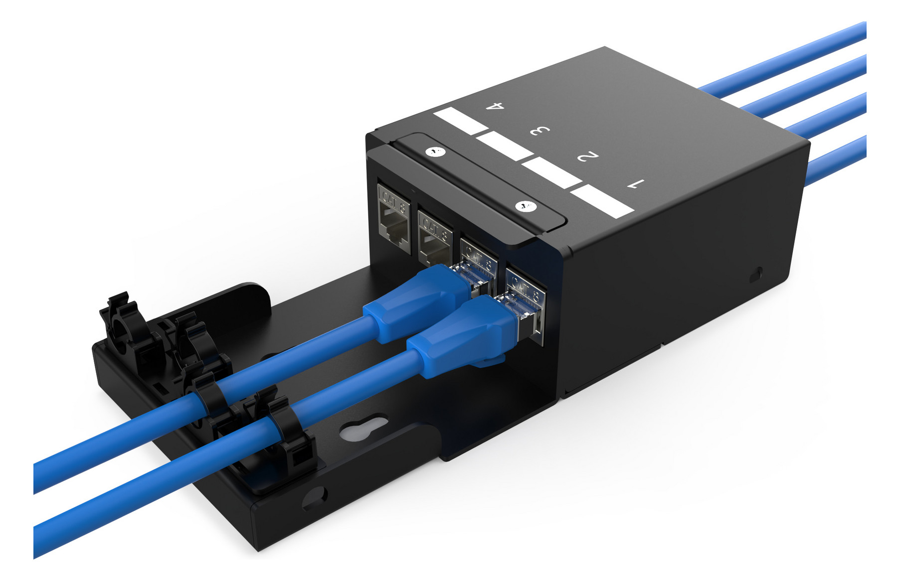 1St. NDATKSMVD4BL.01 Konsolidierungspunkt-Box, 4 Ports Keysto