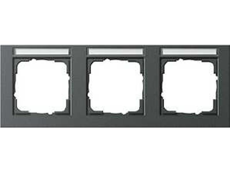 1St. Gira 109323 Abdeckrahmen 3fach waager. mit Beschriftungsfeld E2 Anthrazit