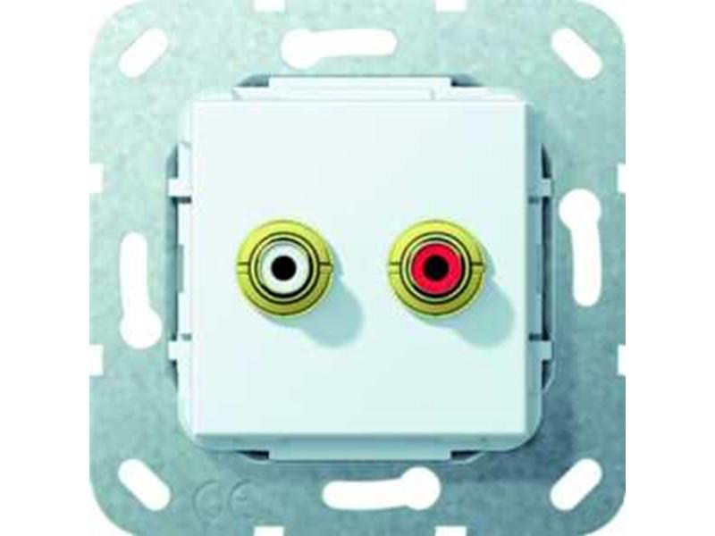 1St. Gira 563203 C-Audio Lötanschl. Einsatz Reinweiß glänzend