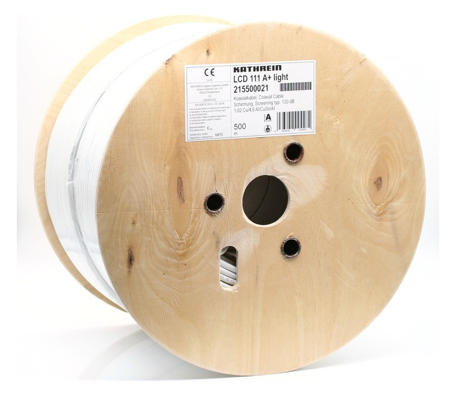 1St. Kathrein LCD111A+LIGHTT500 Koaxkabel 130dB,Klasse A+, 1,02 Cu 4,8