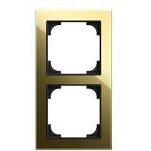 1St. Busch-Jaeger 1722-4013 Rahmen 2-fach Glas schwarz / Gold