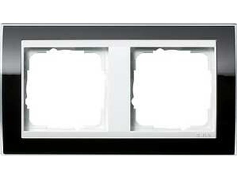 1St. Gira 0212733 Rahmen 2fach für Reinweiß Gira Event Klar Schwarz