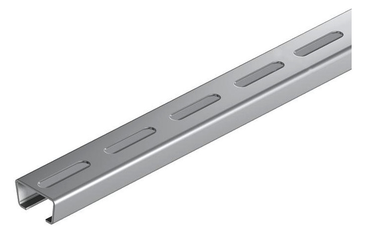 2m OBO Bettermann 1119702 Profilschiene gelocht, Schlitzweite 16,5mm 2000x35x18, V2A, A2 AML3518P2000A2