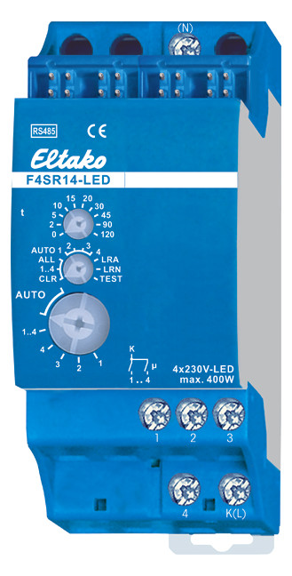 1St. Eltako 30014076 RS485-Bus-Aktor 4-Kanal-Stromstoß-Schaltrelais F4SR14-LED