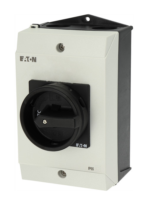 1St. Eaton 207211, T3-4-15682/I2/SVB-SW Hauptschalter, 6-polig + 1 Schließer + 1 Öffner, 32 A, HALT-Funktion, abschließbar in 0-Stellung, Aufbau 1St. Eaton 182416, P1-25/I2H/MBS/SVB-SW Hauptschalter, 3-polig + 1S + 1Ö, 25A