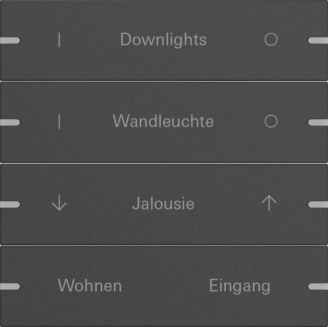 1St. Gira 5034928 Wippenset 4f indiv. Tastsens.4 TS4 Anthrazit(lack.)