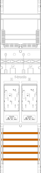 1St. F-Tronic E16DS-10-10L Zählerfeld E16DS-10-10L, 1-feldrig, H=1050mm, 2-eHZ mit, DS, kurze und lange Kabel 7141160