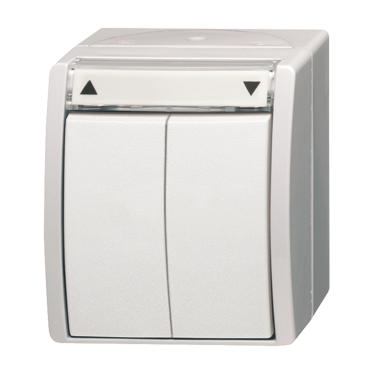 1St. Busch-Jaeger 2621/4 W-54 Jalousietaster, Wipptaster, 1-polig ocean (IP 44) alpinweiß