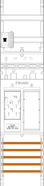 1St. F-Tronic ER6DS-HSP Zählerfeld ER6DS-HSP,1-feldrig, H=1050mm, 1-eHZ mit DS, 1 HSP, 1 Res. 7141200