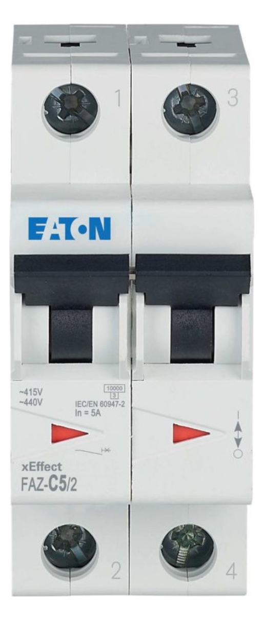 1St. Eaton FAZ-C5/2 Leitungsschutzschalter, 5 A, 2p