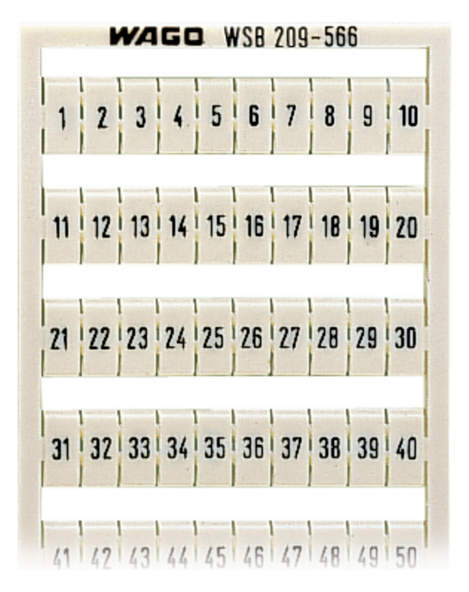 1St. Wago 209-566 Bezeichnungskarten mit je 100 Schildern 2x1-50 209566