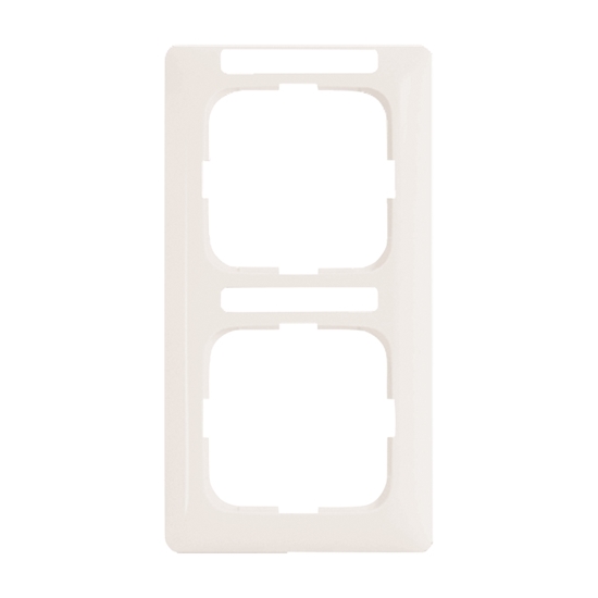 1St. Busch-Jaeger 1722 NSKA-214 mit Beschriftungsfeld, 2-fach Rahmen Reflex SI alpinweiß