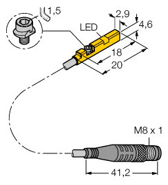 1St. TURCK BIM-UNR-AP6X-0.3-PSG Magnetfeldsensor, für Pneumatikzylinder