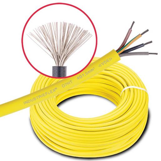 1m ELSPRO SL07HT 315/1 INDUSTRIEFLEX 07HT 3G1,5 mm2, gelb, 100m